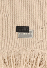 MM6 Maison Margiela Numeric Distressed-Effect Scarf Beige S52TE0056M13138806M_Beige_29843477