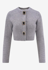 Self-Portrait Wool-Blend Cropped Cardigan Gray AW25018CAGRGREY_Grey_29841594