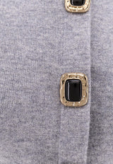 Self-Portrait Wool-Blend Cropped Cardigan Gray AW25018CAGRGREY_Grey_29841594