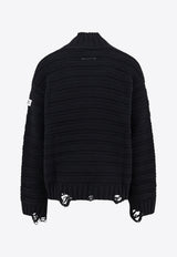 MM6 Maison Margiela Distressed High-Neck Sweater Black SH0HA0004M13040900_Black_29848369