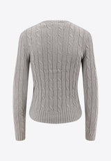 Polo Ralph Lauren Cable Knit Logo Sweater Gray 211971795001_FAWN GRAY HEATHER_29844235