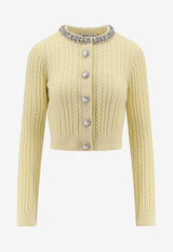 Self-Portrait Embellished Cropped Cardigan Yellow AW25121CAYYELLOW_Yellow_29840765