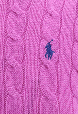 Polo Ralph Lauren Cable Knit Logo Sweater Purple 211972115003_FIG PURPLE_29843312