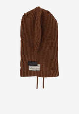 MM6 Maison Margiela Numeric Distressed Wool Balaclava Brown S52TB0008M13138142M_Brown melange_29842118