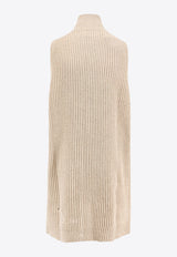 MM6 Maison Margiela Zip-Up High-Neck Knit Top Beige S52FB0097M13138806M_Beige melange_29839016