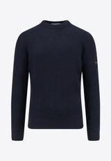 Stone Island Logo Patch Ribbed Sweater Blue K2S155100053S00C2V0020_Blue_29842365