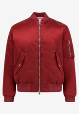 Gucci Embossed Logo Satin Bomber Jacket Red 823418ZAADM6052_ROSSO ANCORA_29854014