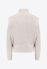 Isabel Marant Etoile Madilia Zip-Up Logo Sweatshirt Beige SW0159FAA1M07E23EC_Beige_29843321