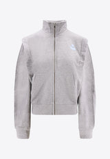 Isabel Marant Etoile Madilia Zip-Up Logo Sweatshirt Gray SW0159FAA1M07EGYIB_Grey/Ice Blue_29839897