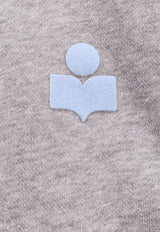 Isabel Marant Etoile Madilia Zip-Up Logo Sweatshirt Gray SW0159FAA1M07EGYIB_Grey/Ice Blue_29839897