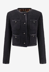 Dolce & Gabbana Cropped Buttoned Blazer Black F27GOTGDDBZN0000_Black_29842163