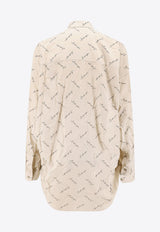 Balenciaga Logo Monogram Buttoned Shirt Beige 773300TRLB1_9711_Beige_32772833