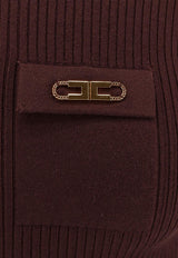 Elisabetta Franchi Logo Plaque Turtleneck Sweater Merlot MK11B56E2EA4_Merlot_29842586