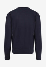 Hugo Boss Wool and Silk Crewneck Sweater Navy 50544808404_Blue_30008521