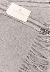 Brunello Cucinelli Silk Fringed Scarf Gray MSC668AGCKL87_GRIGIO CHIARO NAVY_30005233