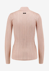 Elisabetta Franchi Ribbed High-Neck Sweater Beige MK17Q56E2EA1_Nude_29844486