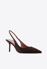 Paris Texas Lidia 70 Suede Slingback Pumps Brown PX1635XSA04EBANO_Ebony_29878745
