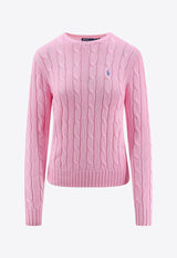 Polo Ralph Lauren Cable Knit Logo Sweater Pink 211971869010_CARMEL PINK_29844027
