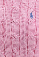 Polo Ralph Lauren Cable Knit Logo Sweater Pink 211971869010_CARMEL PINK_29844027