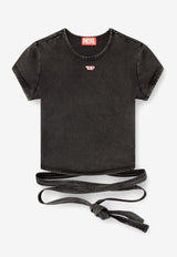 Diesel T-Bunny Tail-R1 Wraparound Cropped T-shirt Gray A195200KIBY02A_Grey_29843902