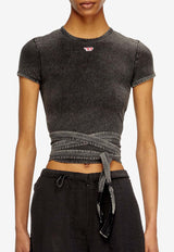 Diesel T-Bunny Tail-R1 Wraparound Cropped T-shirt Gray A195200KIBY02A_Grey_29843902