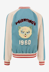 Valentino Le Chat De La Maison Wool Bomber Jacket Multicolor 7V3CIP634K8DYA_Blu lake/burro_29844667