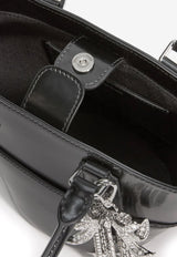 Self-Portrait Leather Top Handle Bag with Charms Black PF25314ABBLACK_Black_29838652