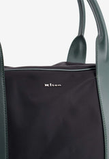 Kiton Ciro Paone Logo Nylon Travel Bag Blue UBA0124N0127202NERO VERDE PETROLIO_NERO VERDE PETROLIO_29844779