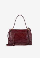 Balenciaga Rodeo Croc-Embossed Leather Shoulder Bag Burgundy 7897722AA5L6036_DARK BURGUNDY_29842764