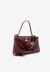 Balenciaga Rodeo Croc-Embossed Leather Shoulder Bag Burgundy 7897722AA5L6036_DARK BURGUNDY_29842764