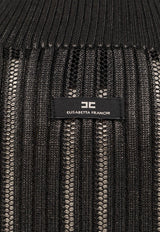 Elisabetta Franchi Ribbed High-Neck Sweater Black MK17Q56E2110_Nera_29839546