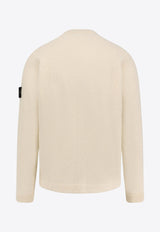 Stone Island Logo Patch Wool Sweater Cream K2S155100056S00N2V0093_White_29839973