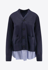 Sacai Layered Buttoned Cardigan Navy 2508011250_NAVY L BLUE STRIPE_29847328