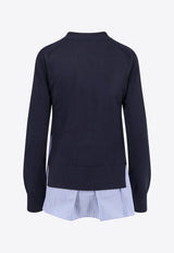 Sacai Layered Buttoned Cardigan Navy 2508011250_NAVY L BLUE STRIPE_29847328