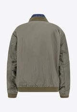 Sacai X Levi's Reversible Zip-Up Bomber Jacket Gray 2503707M_412_Blue_30898820