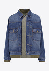 Sacai X Levi's Reversible Zip-Up Bomber Jacket Gray 2503707M_412_Blue_30898820