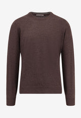 Brunello Cucinelli Cashmere-Blend Crewneck Sweater Gray M2300100CU766_MORO GRIGIO CHIARO_30004999