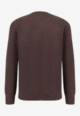 Brunello Cucinelli Cashmere-Blend Crewneck Sweater Gray M2300100CU766_MORO GRIGIO CHIARO_30004999