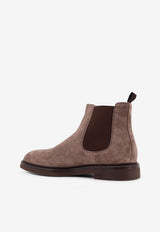 Brunello Cucinelli Suede Chelsea Boots Brown MZUPEAE818C2637_BISONTE_30012910