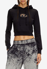Diesel Oval D Hooded Cropped Sweatshirt Black A157140GRAC9XX_Black_29840414