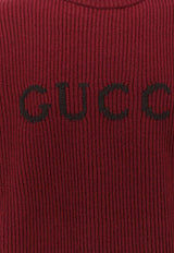 Gucci Logo Embossed Crewneck Sweater Maroon 833499XKEYJ6005_ROSSO ANCORA/BROWN_29853494
