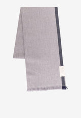 Brunello Cucinelli Cashmere and Wool Scarf with Label Gray MSC665ORCH028_GRIGIO PERLA/MARINA/TORTORA_30004990