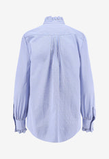 Valentino Stripe Poplin Shirt Blue 7B3AB7R89MK7BT_IRIS LILAC/BIANCO_29844568