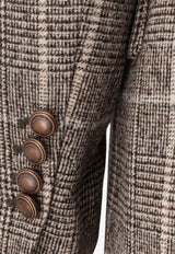 Brunello Cucinelli Prince of Wales Double-Breasted Blazer Brown MV4037053C011_Brown_29842336