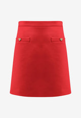 Valentino Couture Mini Skirt with Heart-Jewel Buttons Red 7B3RACM21CFR9M_PARIS_29838976