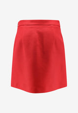 Valentino Couture Mini Skirt with Heart-Jewel Buttons Red 7B3RACM21CFR9M_PARIS_29838976