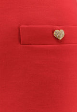 Valentino Couture Mini Skirt with Heart-Jewel Buttons Red 7B3RACM21CFR9M_PARIS_29838976