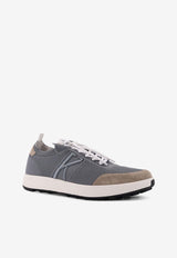 Kiton Ciro Paone Suede and Mesh Lace-Up Sneakers Gray USSA031N0121716GRIGIO TORTORA_Black_29840353