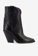 Isabel Marant Leyane 80 Stitched Leather Ankle Boots Black BO0004FAA1A04S01BK_Black_29842202