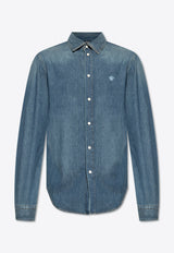 Versace Medusa-Patch Denim Shirt 1020701 1A15022 1D030